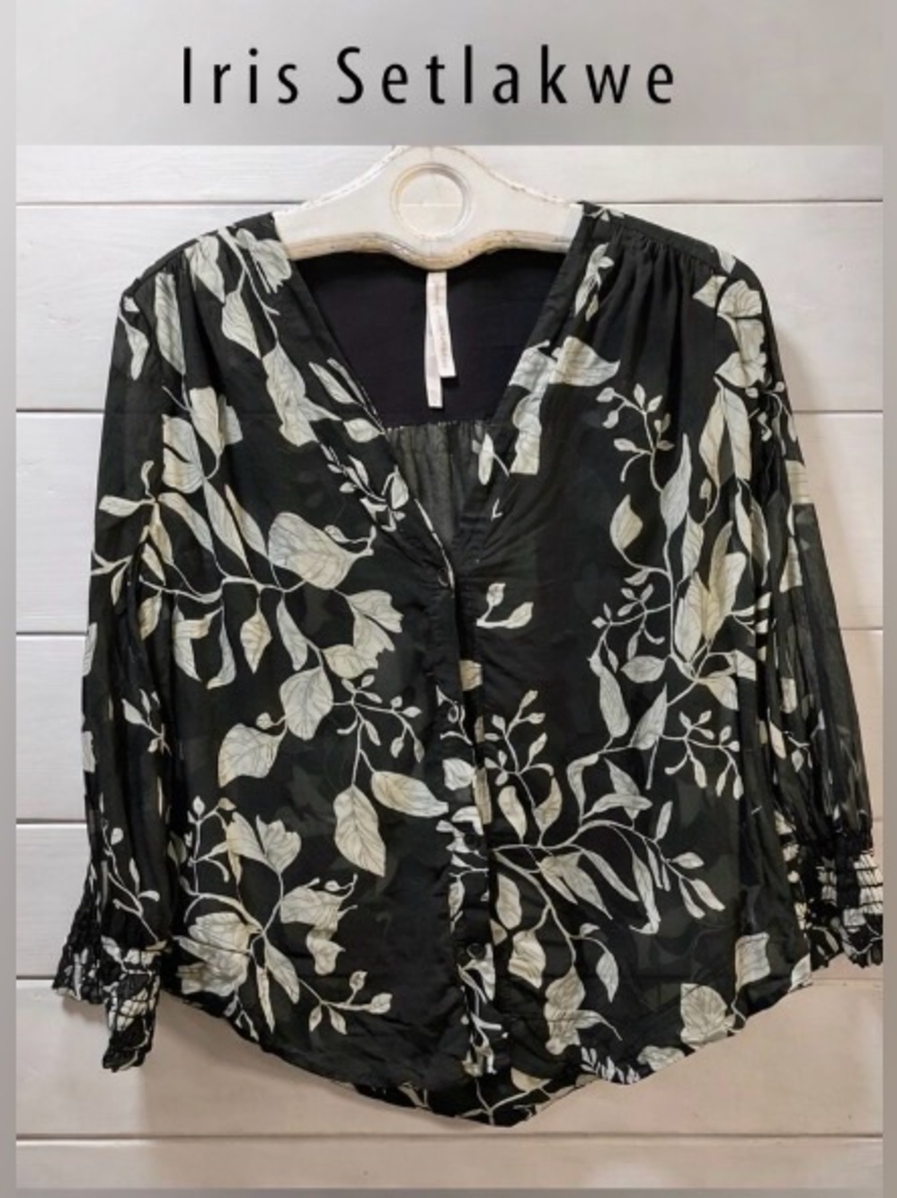 IRIS SETLAKWE – Black & White Floral Blouse 8